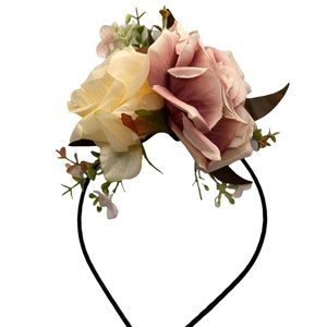 Flower Girl or Bridal Floral Headband Wreath